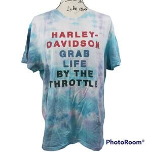 Harley Davidson Grab Life By The Throttle Tie Dye Tee Shirt XL